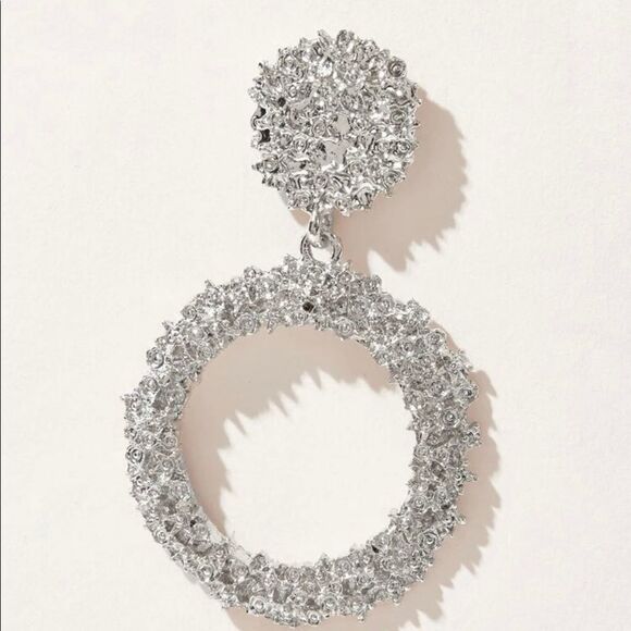 Rhinestone Bling Statement Earrings - Picture 3 of 4